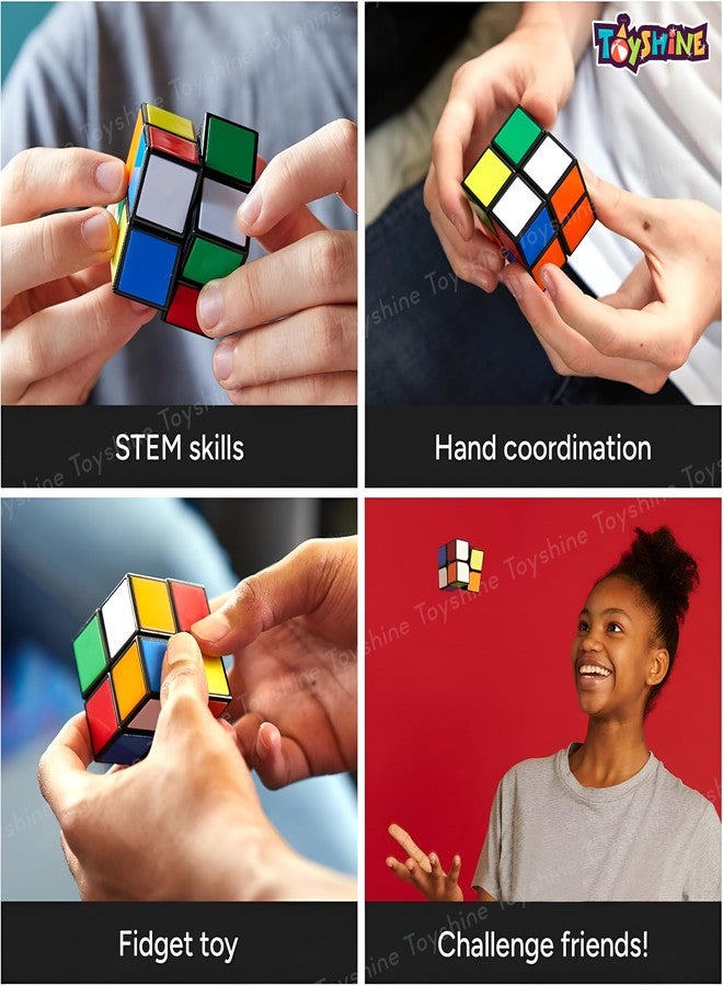 توي شاين مكعب توي شاين 2×2 بدون ملصقات، سهل اللعب، سريع، لتخفيف التوتر، لعبة ألغاز للعصف الذهني للأطفال والكبار - Image 3